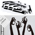 Four horror-themed Halloween wall stickers for kids' rooms, featuring spooky designs suitable for decorating living rooms and bedrooms.