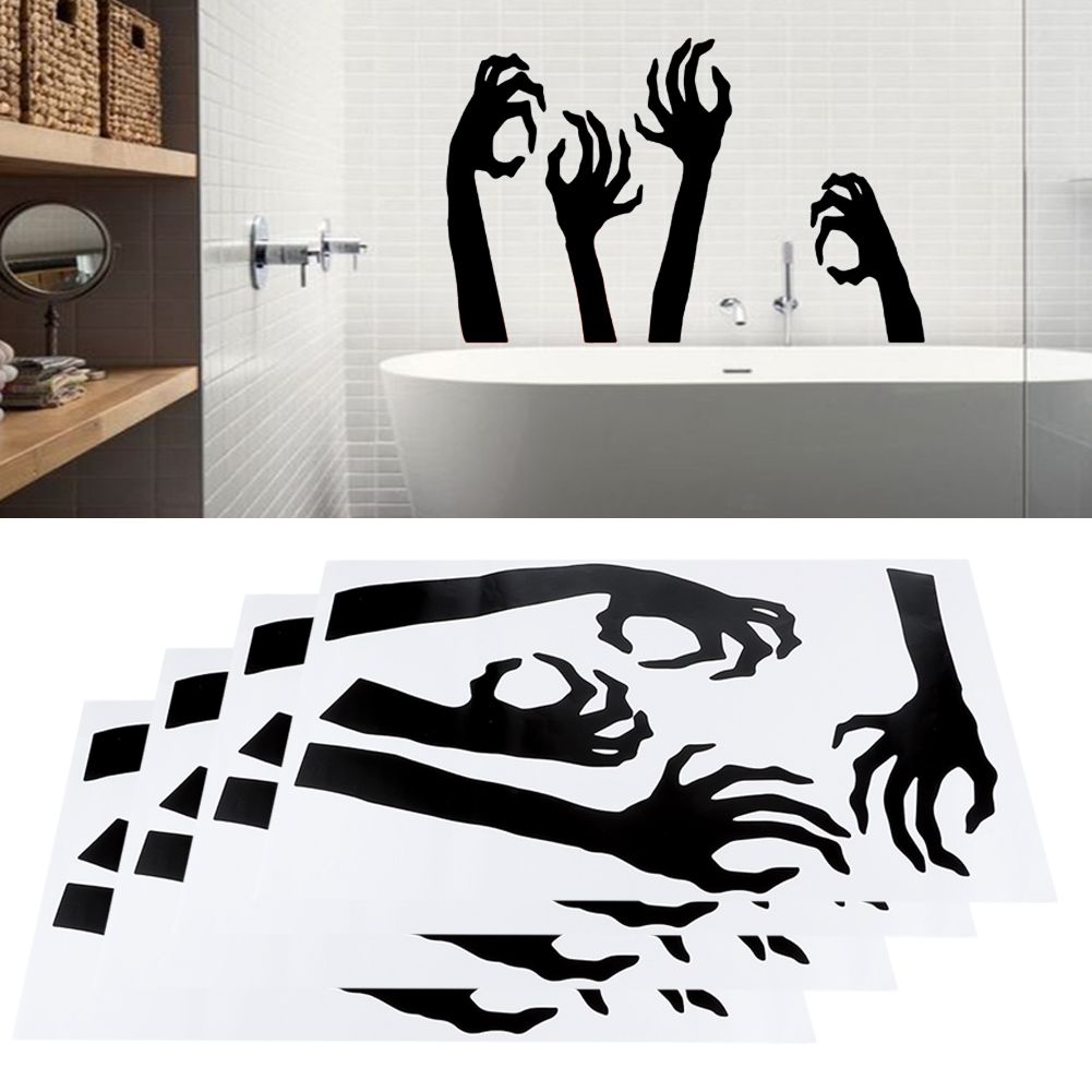 Horror Halloween decorative wall sticker set for living room or bedroom, featuring spooky designs for party decoration.