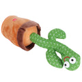 Electronic dancing singing cactus plush toy for kids, soft plush cactus with playful features, perfect for early education pretend play.