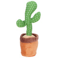 Electronic plush cactus toy for kids, dancing and singing, soft plush material, suitable for early education and pretend play.