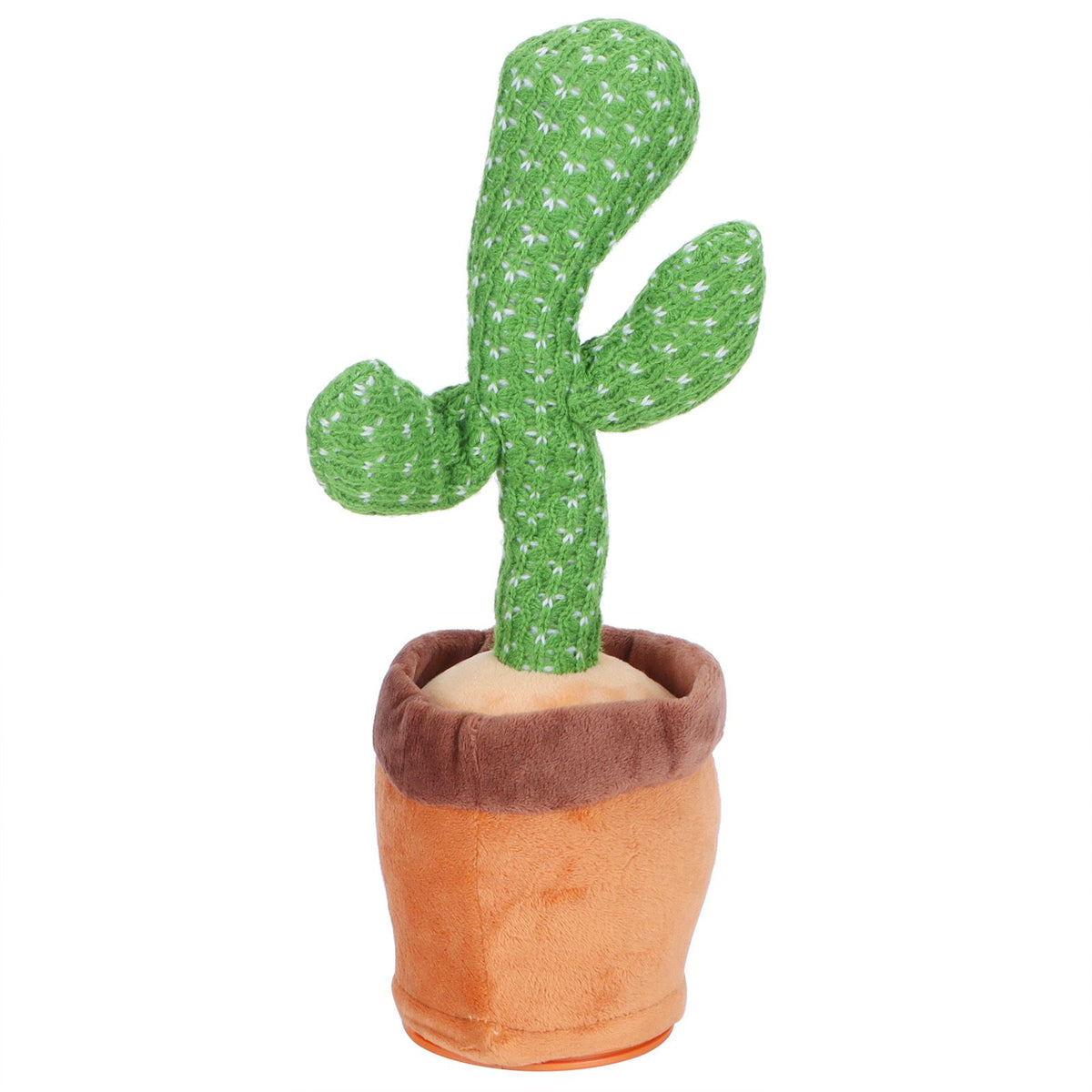 Electronic plush cactus toy for kids, dancing and singing, soft plush material, suitable for early education and pretend play.
