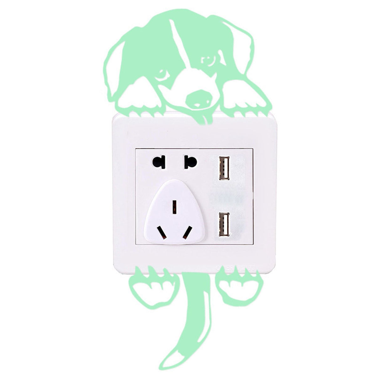 Self-adhesive luminous cartoon switch sticker from Everything Baby, glowing wall decor for kids' rooms, perfect for pretend play.