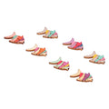 Set of 50 wooden buttons with cute fish cartoon pattern, ideal for children's handmade craft and toy decoration.