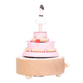 Wooden music box featuring a girl figure, designed for baby and kids' pretend play, ideal as a birthday or holiday gift.