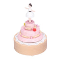 Wooden music box with girl figure, perfect for birthday decorations and pretend play, crafted by Everything Baby.