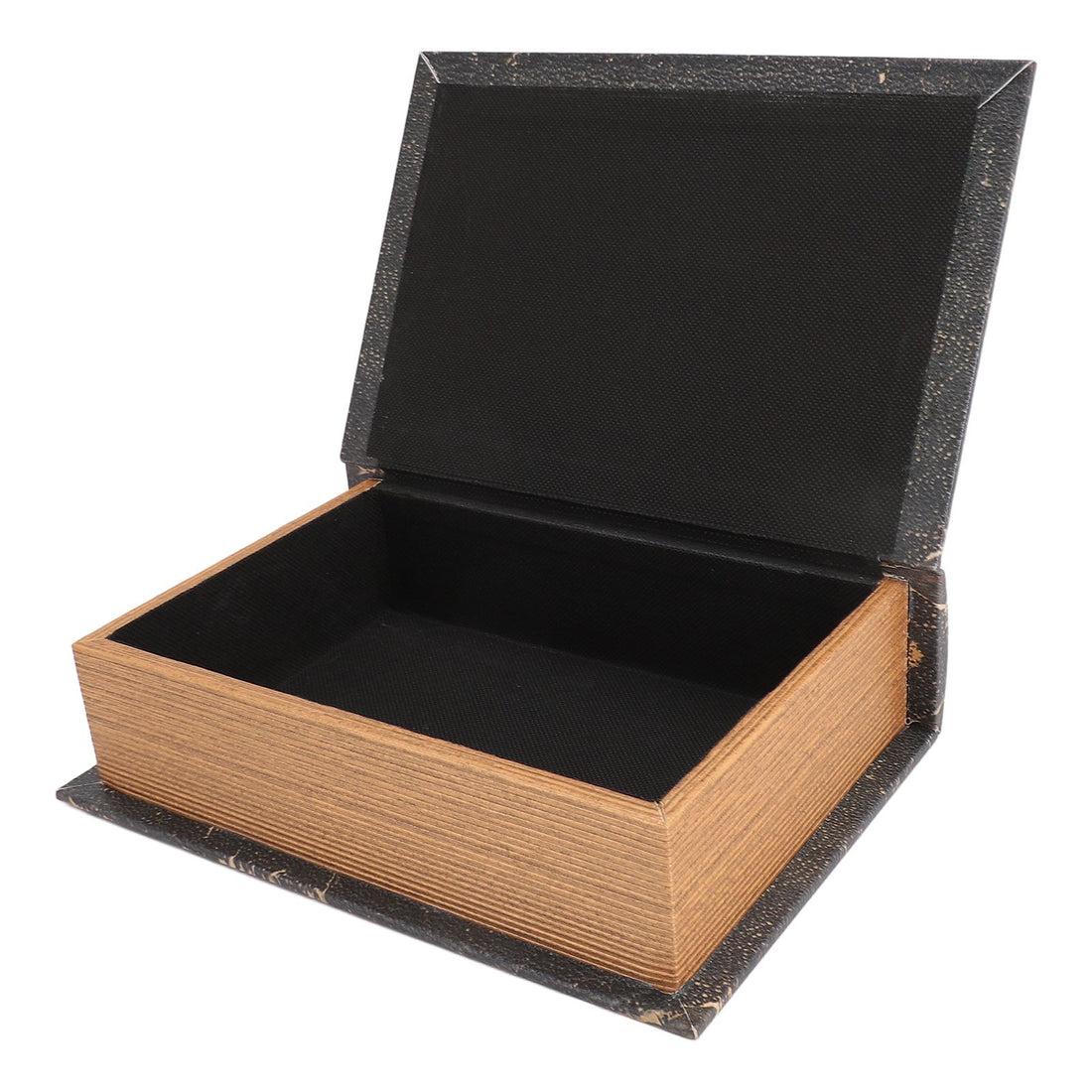 Large wooden book-shaped storage box by Everything Baby, decorative fake book box for shelves and kid's room organization.