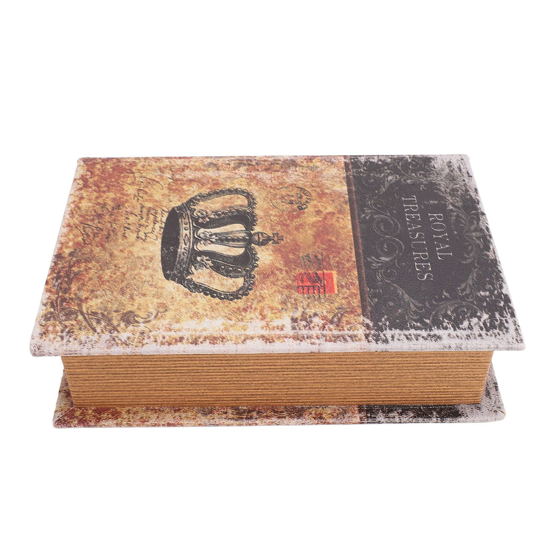 Vintage wood decorative book box by Everything Baby, faux book storage for trinkets, keepsakes, and home decor.