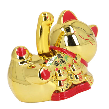 Solar Waving Cat Innovative Cute Auto Waving Arm Solar Powered Fortune Cat for Car Dashboard Checkout Counter Start Business Gold