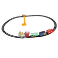 Colorful vintage toy train set with electric track, festive Christmas theme, perfect for kids' ride-on train play by Everything Baby.