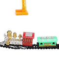 Retro Christmas-themed electric toy train set by Everything Baby, featuring a steam train on colorful track for kids' festive play.