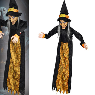 Festival Decoration Witch Sound Control Prop Ghost House Bar Toy Electric Glowing Hanging Ghost for Festival Party Decor