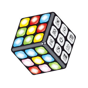 Electronic Cube Toy Light Up Music Effect Colorful Educational Handheld Electronic Puzzle Cube for Kids