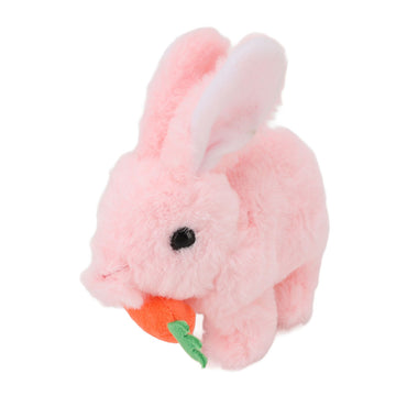 Realistic Bunny Toy Plush Interactive Easter Electronic Hopping Bunny Toy with Sound Wiggle Ears for Birthday Gift Pink