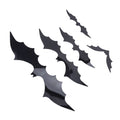 Set of 140 black 3D bat wall decals from Everything Baby, perfect for spooky Halloween home or party decoration.
