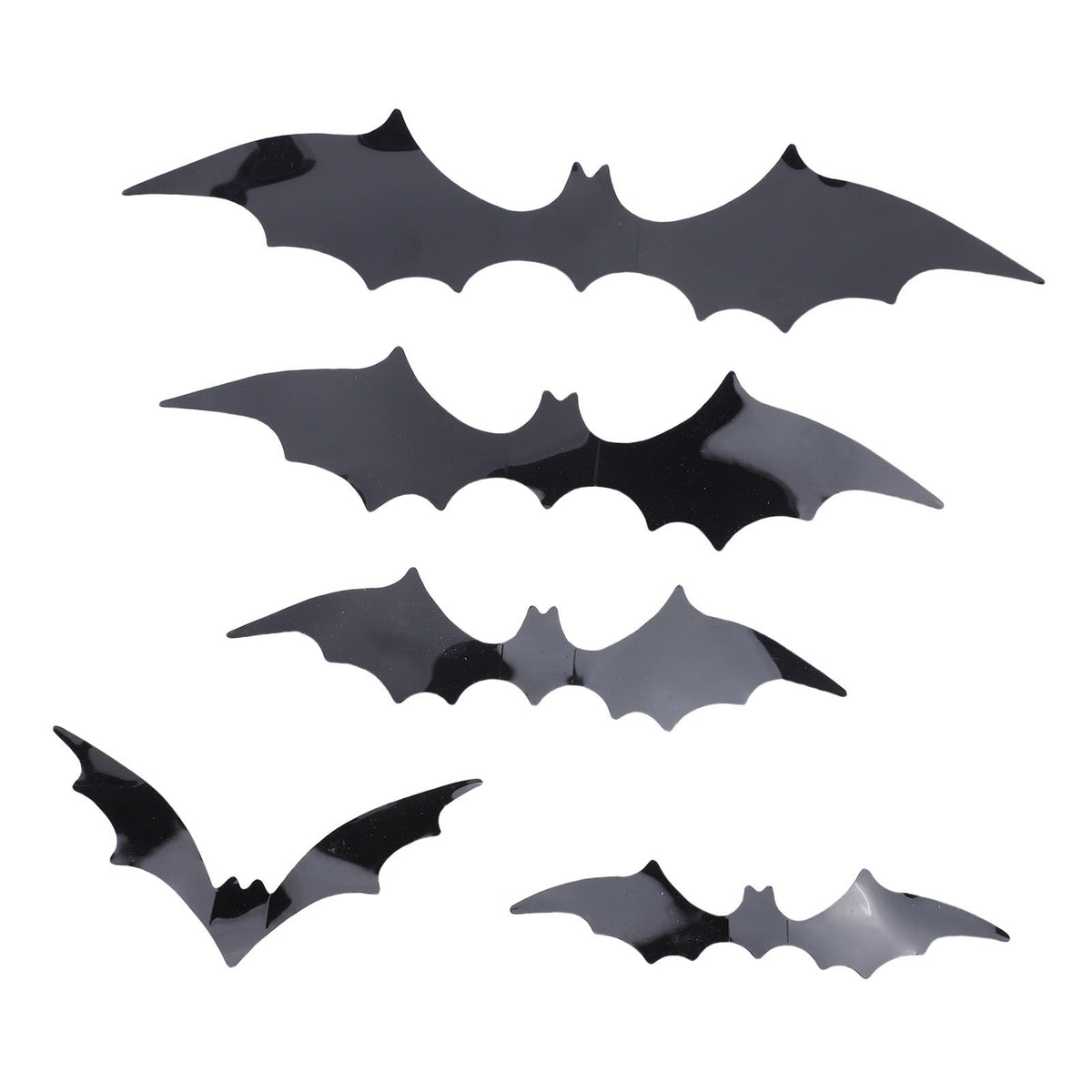 Set of 140 spooky black 3D bat wall decals by Everything Baby, perfect for home or party decoration.