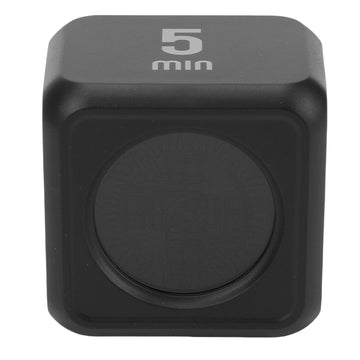Black gravity sensor cube timer for work, learning, and cooking, featuring flip countdown and countup functions, by Everything Baby.