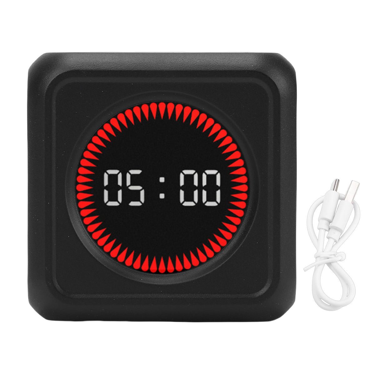 Black gravity sensor cube timer for work, learning, and cooking, featuring flip countdown and countup functions, by Everything Baby.