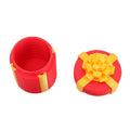 Red 3D printed nested screw gift box with layers, designed for kids' pretend play, featuring screws and reusable prank surprise.