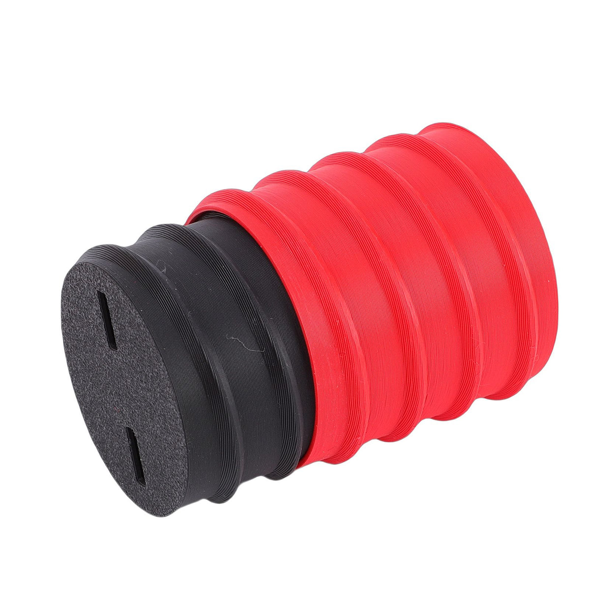 Red 3D printed nested screw gift box by Everything Baby, a reusable prank toy with layers and screws, perfect for kids' pretend play.