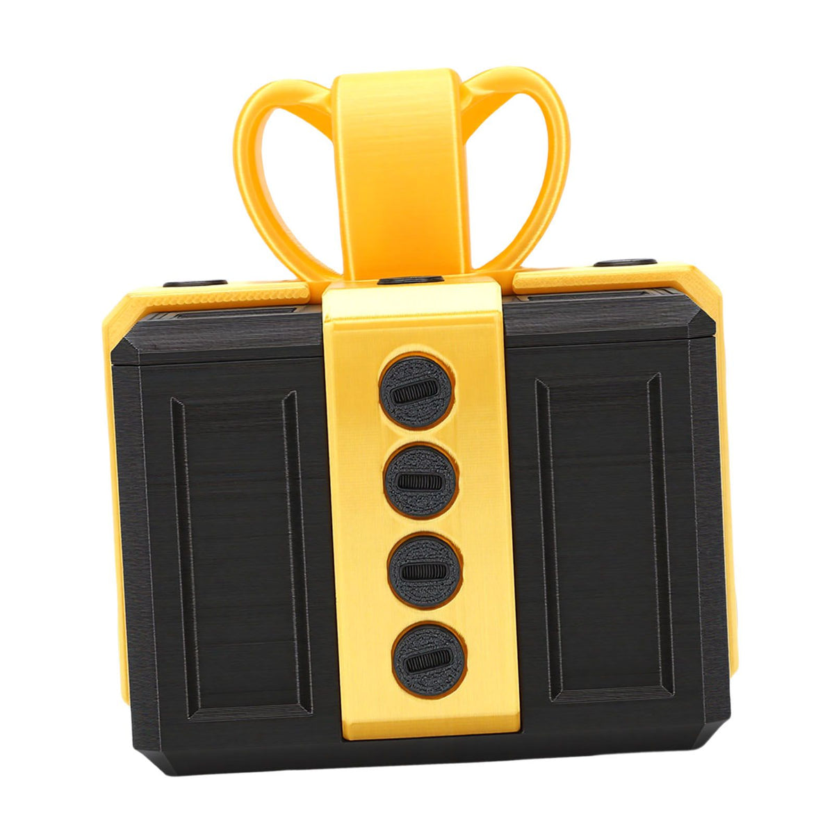 3D printed funny gift box with nested screws in light gold and black, designed for birthdays and holidays, by Everything Baby.