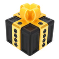 3D printed funny gift box with nested screws, featuring light gold and black colors, designed as a playful birthday or holiday surprise toy.