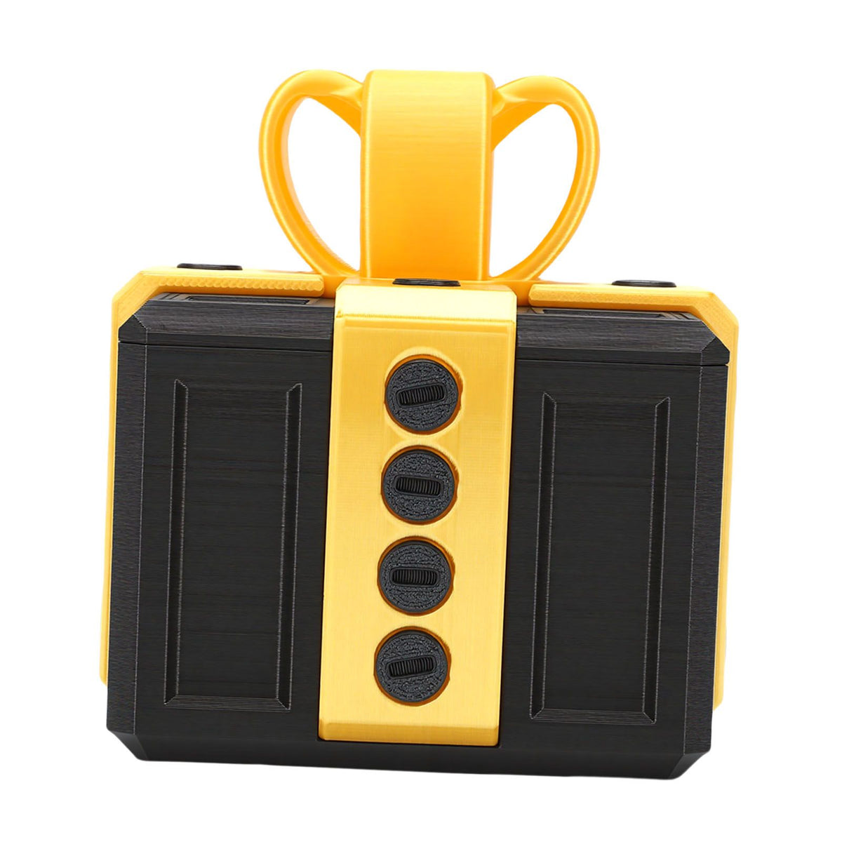 3D printed funny surprise gift box with nested screws in gold and black, designed for birthdays and holidays, by Everything Baby.