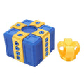 3D printed annoying gift box with nested screws, colorful gold and blue design, for kids' birthday or holiday surprise toy.