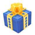 3D printed funny surprise gift box with nested screws, light gold and blue colors, designed for kids' birthday or holiday fun.