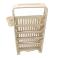 Large cream 6-tier kids' bookshelf by Everything Baby, versatile storage rack with rollers for classroom or kids' reading area.