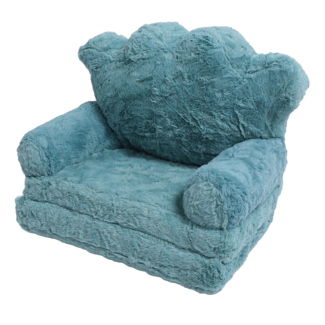 Green fold-out kids' chair and sofa by Everything Baby, soft and comfortable for children, perfect for home or school use.