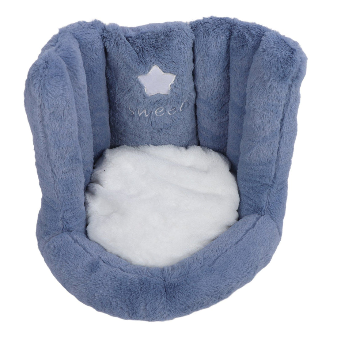 Blue velvet floor chair with back support and cushion, anti-slip soft seat for kids and office use by Everything Baby