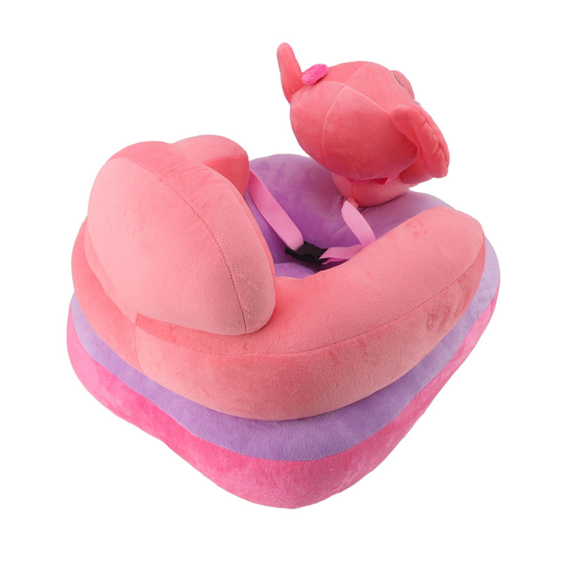 Cute plush elephant baby sofa chair with adjustable angle, perfect for toddlers learning to sit, featuring a USB cable for added comfort.