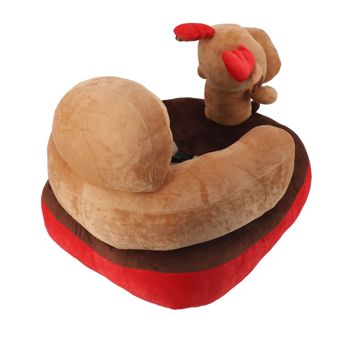 Cute plush baby sofa chair featuring a cartoon deer design, adjustable angle, for toddlers learning to sit, with USB cable support.
