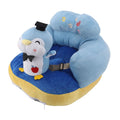 Blue penguin baby sofa chair with plush plush cover, adjustable seat for toddlers, includes USB cable, perfect for learning to sit up.