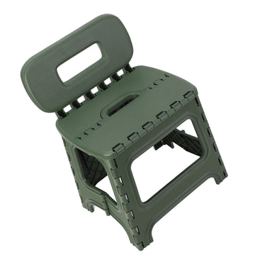Folding Step Stool PP Thickened Portable Small Kids Step Stool with Handle for Outdoor Camping Fishing Picnic Green S