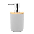 Six-piece gray bathroom soap box, toothbrush holder, rinse cup, and lotion bottle set for household baby and kids grooming.