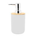 Six white bathroom soap box, toothbrush holder, rinse cup, and lotion bottle accessories kit for household use.