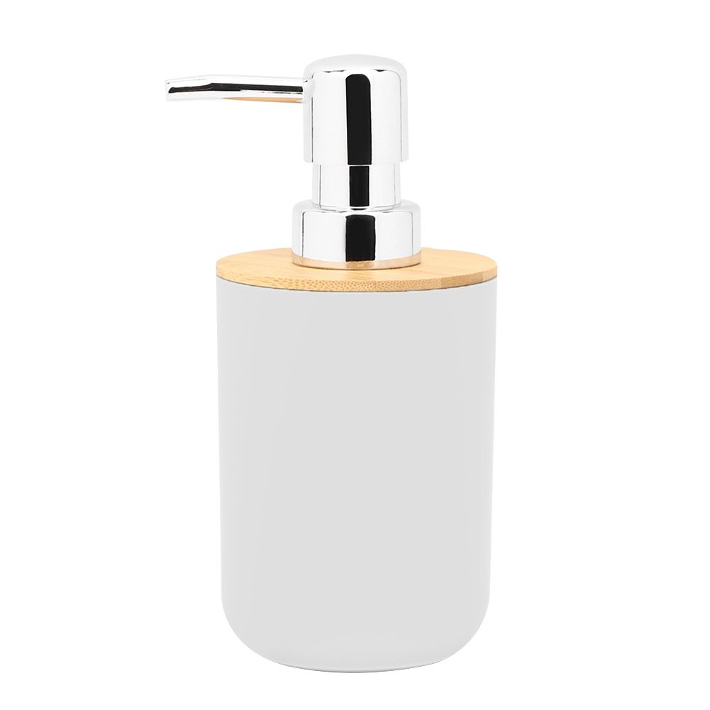 Six white bathroom soap box, toothbrush holder, rinse cup, and lotion bottle accessories kit for household use.