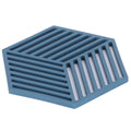 Blue hexagonal stripe dining table heat-insulated coasters set of 4 for cups and tableware, ideal for kitchen and dining use.