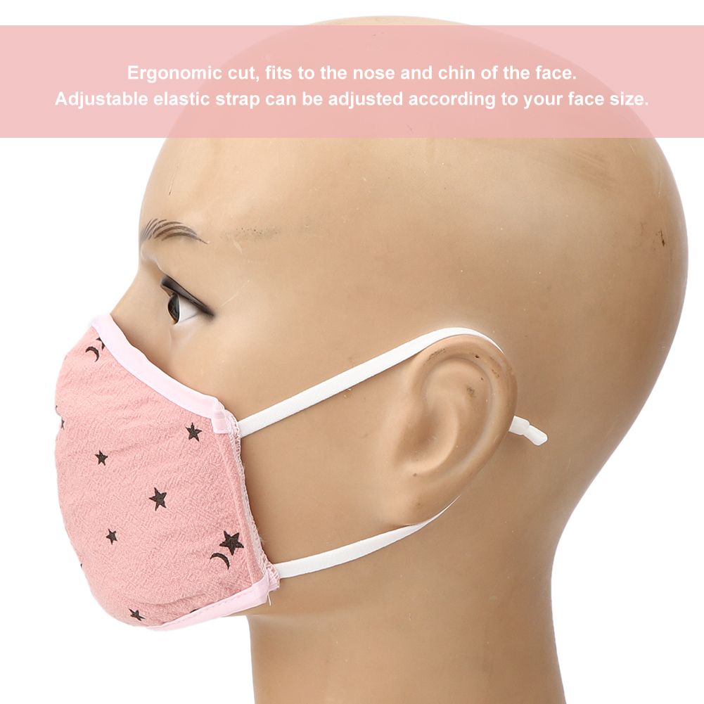 Children's pink washable anti-fog mouth cover, breathable dust-proof mask for kids, suitable for baby health and grooming.