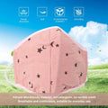 Five pink washable children's anti-fog mouth covers, breathable and dust-proof, designed for baby health and grooming.