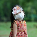 Transparent full face covering for kids by Everything Baby, designed for outdoor riding, featuring cute cartoon designs.