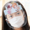 Transparent full face cover for kids by Everything Baby, featuring cute cartoon design for outdoor riding and saliva protection.