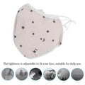 Four yellow unisex adult breathable washable mouth covers for dust protection, shown in a pack of four.