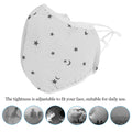 Gray 4-pack unisex breathable washable mouth covers for adults, dust-proof protective face masks for health and grooming.