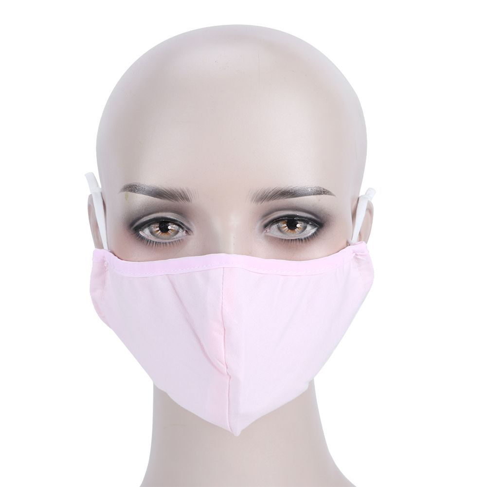 Pink washable cotton face cover set for adults, breathable and dust-proof mouth muffle, ideal for health and grooming.