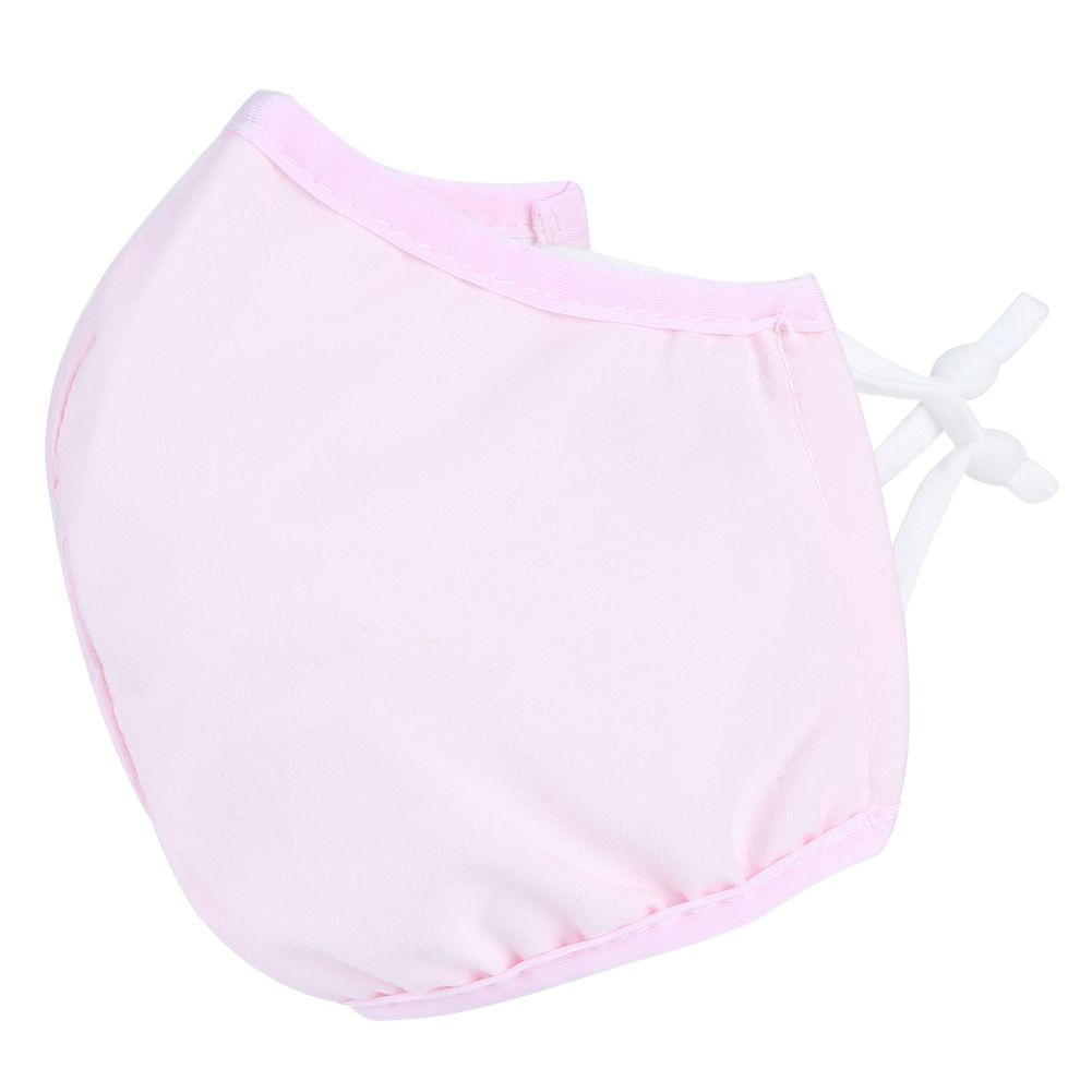 Pink washable cotton face cover set with breathable, dust-proof mouth masks for adults, suitable for protecting against dust and particles.