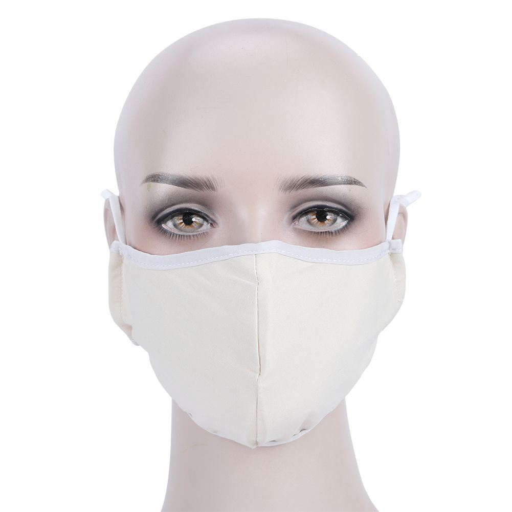 Yellow washable cotton face cover mask for adults, breathable and dust-proof, suitable for everyday use by men and women.