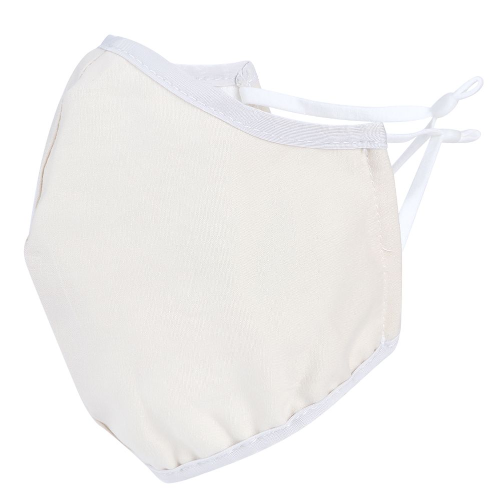 Yellow washable cotton face cover for adults, breathable dust-proof mouth mask, part of baby and kids health and grooming kit.