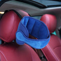 Dark blue baby head fixing strap belt for car child seat, provides head support and comfort for sleeping children